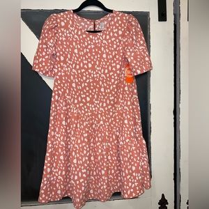 New Wonder Nation Coral Asymmetrical Dress Girls Large (10-12)